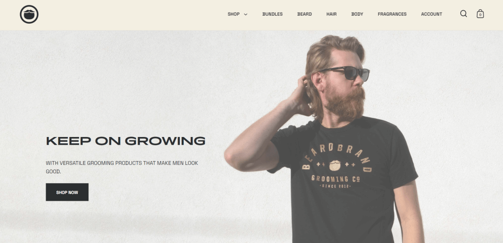 online shop with products for beards