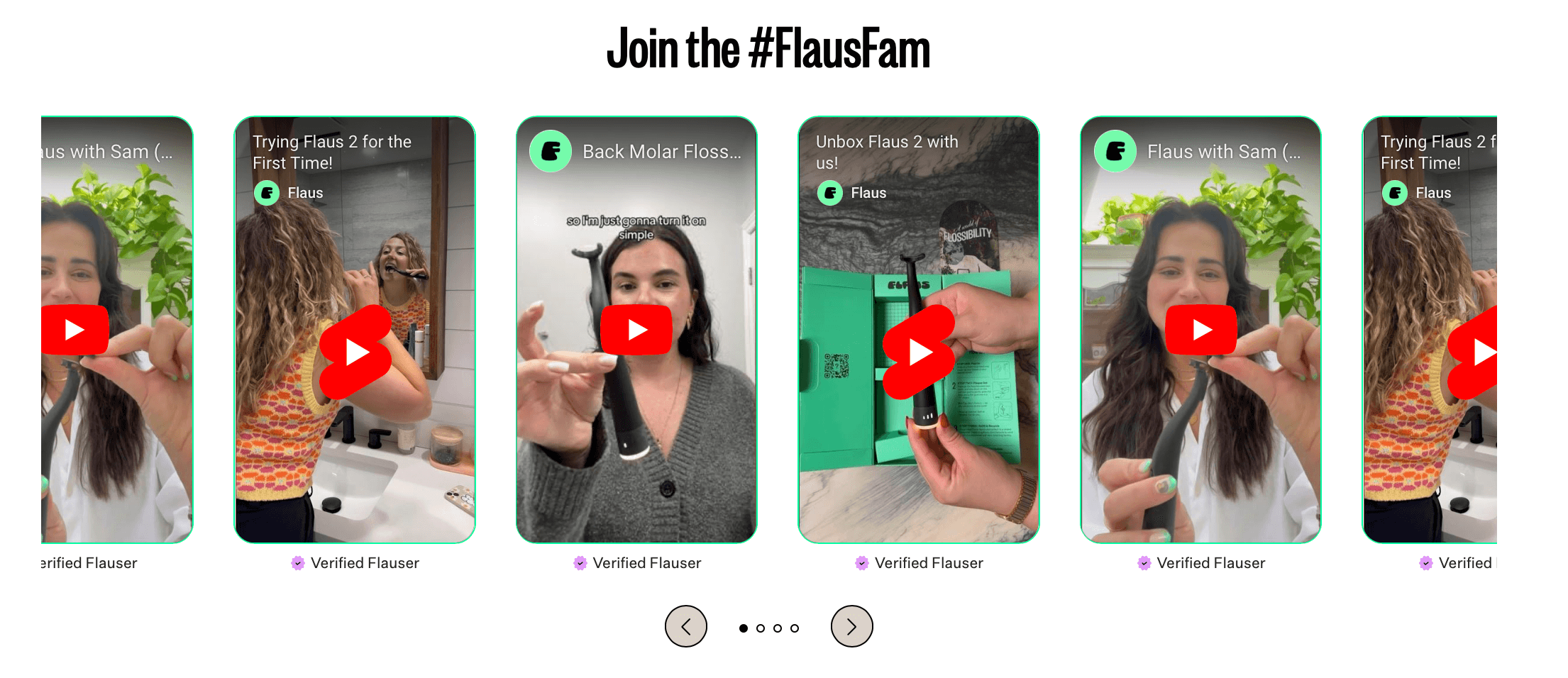 Flaus features product reviews from Social Media on its Product Detail Page (PDP), making it a great example of a Social Media marketing campaign and how it can build customer trust.